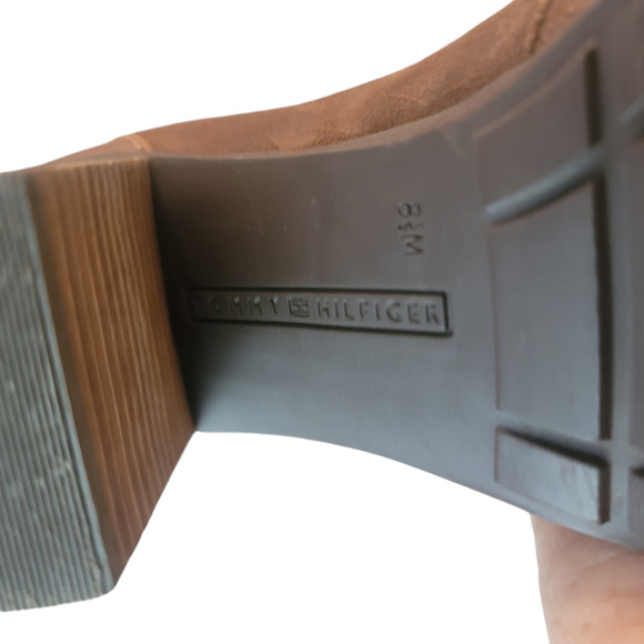 Tommy Hilfiger Ankle Booties Saddle Leather/Suede 3" Heel Women's Size 8.5 - Picture 8 of 11